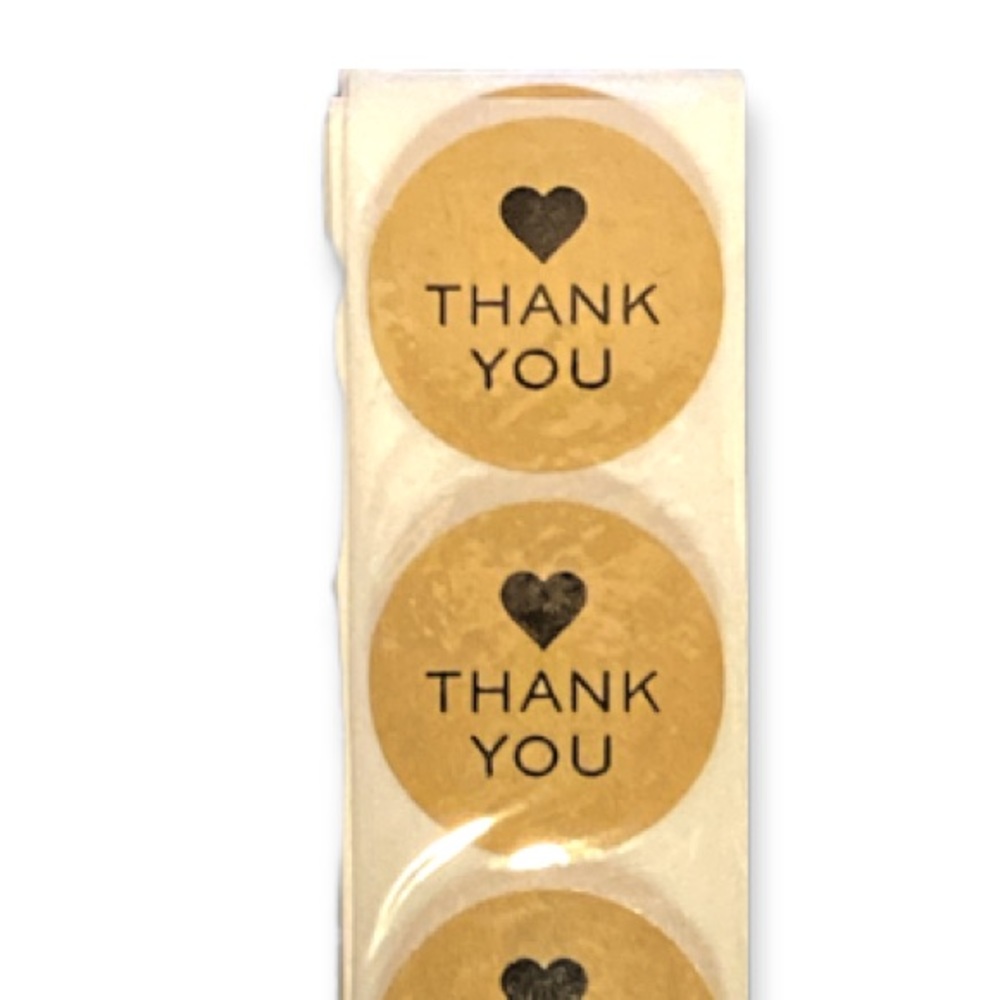 300 Pack of 1" Round Kraft Thank You Stickers "THANK YOU" PRICE IS FIRM - Picture 2 of 3